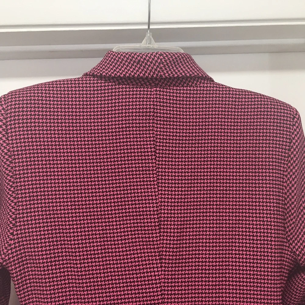 NWT Zara Pink Black Houndstooth Blazer Dress Bloggers Fav - Picture 12 of 12